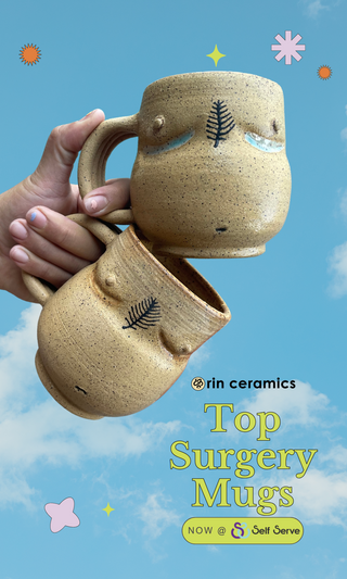 Ceramic Top Surgery Fundraiser Mug Handmade by Local Queer Filipino Artist