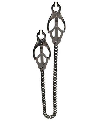 Clover Clamps Intense Pinching with Weighted Chain for Intense Nipple Play