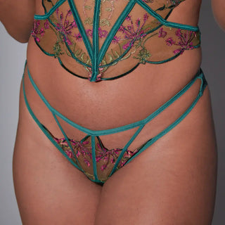 Thistle & Spire Venus Panty Satin and Tulle Panty with Strappy Details