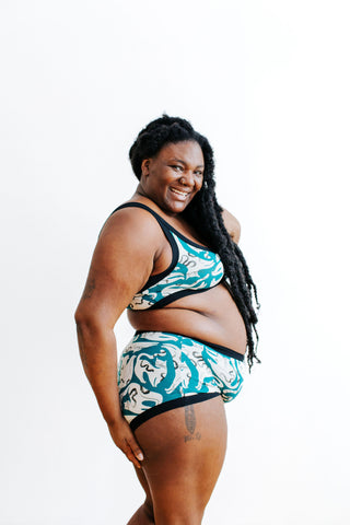 Purrfect Organic Cotton Full-Coverage Briefs with Cat Print