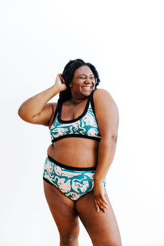 Purrfect Organic Cotton Full-Coverage Briefs with Cat Print
