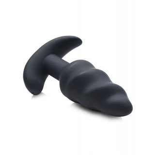 Remote Swirl Butt Plug Hands-Free Vibrating Anal Toy with Ridges