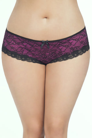 Raissa Cage Back Bows Panty with Lace Overlay