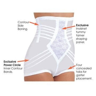 Firm Compression High Waist Brief Contouring Shapewear with Optional Garters