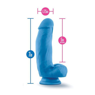 Ocean Water Girthy Dual-Density Silicone Dildo with Suction Base