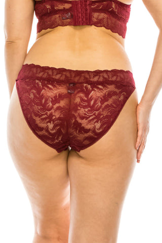 Red Port Lace Panty with Cloud-Inspired Pattern