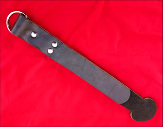 12-Inch Handcrafted Leather Penis Paddle with Thuddy Impact and Display D-Ring