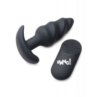 Remote Swirl Butt Plug Hands-Free Vibrating Anal Toy with Ridges