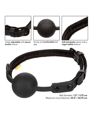 1.5" Silicone Ball Gag Gag with Vegan Adjustable Buckle Strap