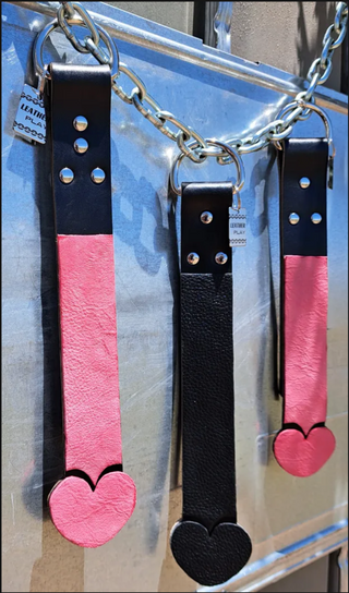 12-Inch Handcrafted Leather Penis Paddle with Thuddy Impact and Display D-Ring