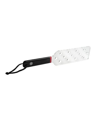 Acrylic BDSM Impact Stingy Spanker Paddle with Airflow Holes and Smooth PVC Handle