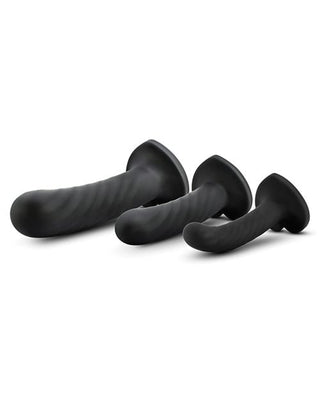 Triple Treasure 3-Piece Harness-Compatible Silicone Dildo Set in 3 Sizes with Suction Cups