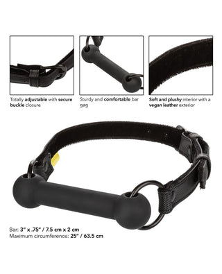 Bar Style Bit Gag Vegan BDSM Gag with Adjustable Soft Straps and Secure Fit