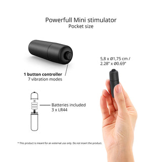 Bestie Bullet Pocket-Sized One-Button Bullet Vibrator for External Stimulation and Toy Pairing