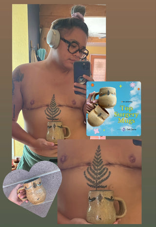 Ceramic Top Surgery Fundraiser Mug Handmade by Local Queer Filipino Artist