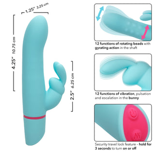 Whirly Rabbit Rechargeable Vibrating Rabbit-Style Stimulator with Spinning Shaft and Rotating Beads