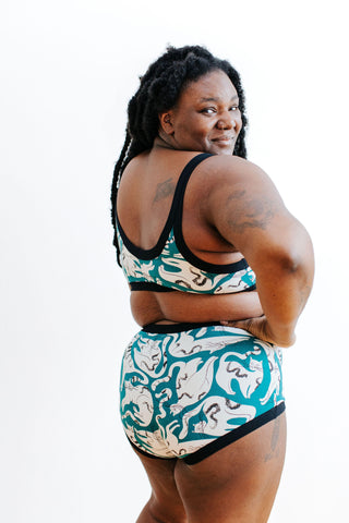 Purrfect Organic Cotton Full-Coverage Briefs with Cat Print