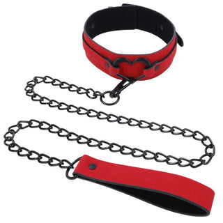 Amor Red Vegan Leather Collar and Leash