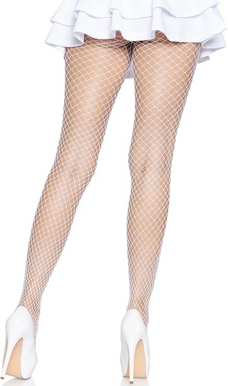 White Classic Spandex Fishnet Tights