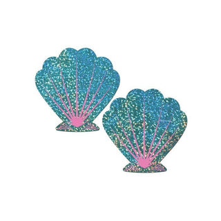 Glitter Shells Sparkly Mermaid-Inspired Seafoam Green and Pink Nipple Covers