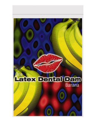 LIXX Flavored Dental Dams for Safer Oral Sex Banana Flavor