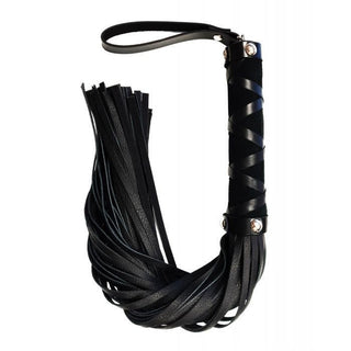 Leather Flogger Braided Suede Handle Flogger for Moderate Sting and Thud