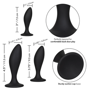 Subtle Curves Set of Three Dildos with Suction Cup for Gradual Increase in Sensation