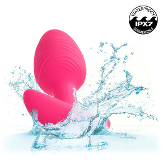 Wavy Glow In The Dark Vibrating Butt Plug Pink