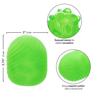 Green Apple Reversible Stretchy Textured Stroker with Nubby Interior