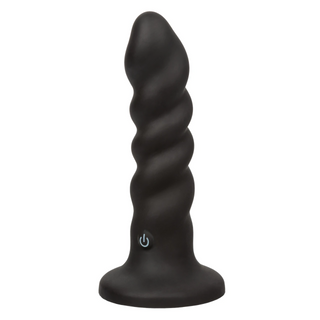 Screw Me Silicone Suction Cup Twisted Ripple Texture Vibrating Dildo