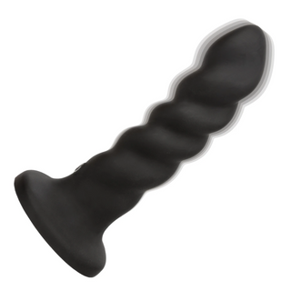 Screw Me Silicone Suction Cup Twisted Ripple Texture Vibrating Dildo