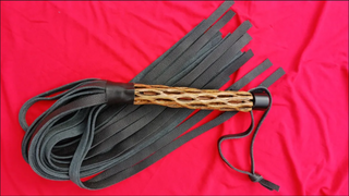 Standard Cholla Handle Flogger Large Handcrafted Leather Flogger for BDSM Impact Play with Counterweight Design