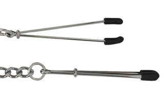 Tweezer Nipple Clamps Adjustable  Rubber-Tipped with Connecting Chain