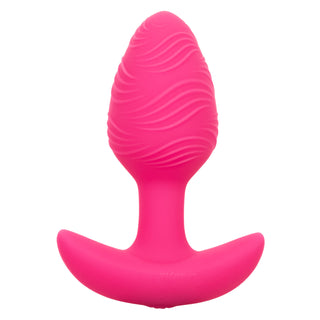 Wavy Glow In The Dark Vibrating Butt Plug Pink
