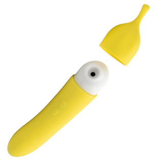 BANANA sCREAM 2-IN-1 DUAL ENDED AIR PULSE AND VIBRATOR