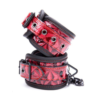 RUBY RED AND BLACK CUFFS