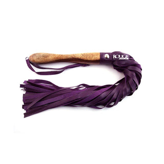 POLISHED WOODEN HANDLE PURPLE FLOGGER (L)
